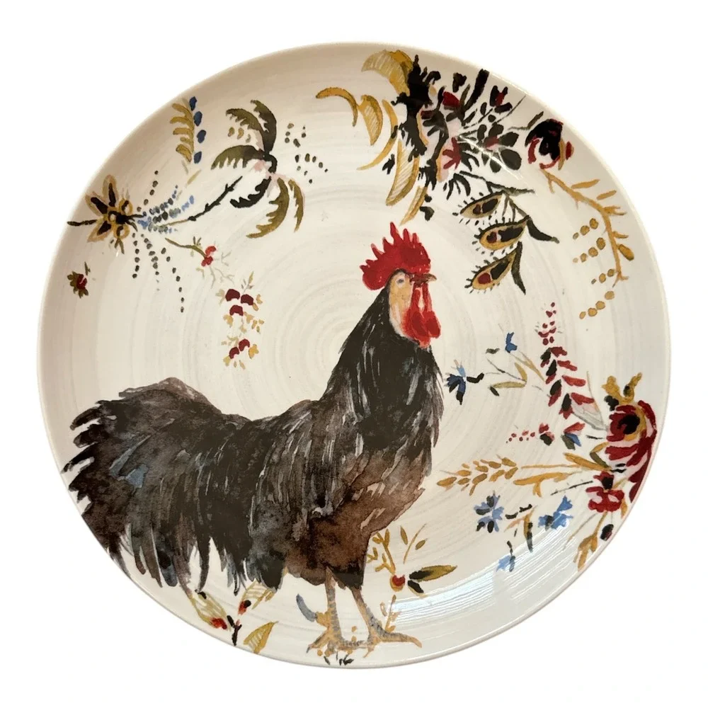 Williams Sonoma M Lauge Rooster Chop Plate 2008 Italy Ceramic 15.5